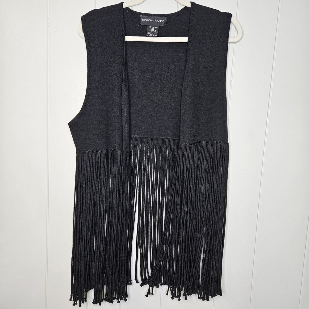 Andrea Jovine Sweater Cover Up ALL PURE Wool Fringed Bottom No Size Measurements